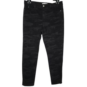 Social Standard by Sanctuary Women's Ankle Skinny Black Camo Denim Jeans Size 10